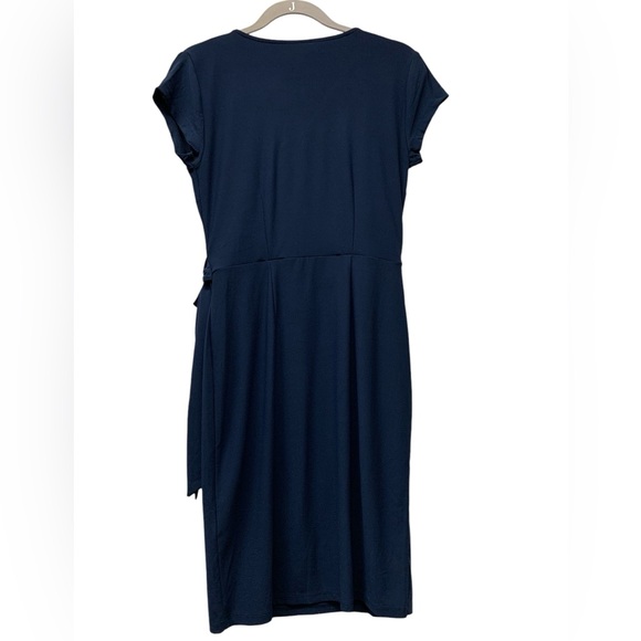 New! INC International Concepts v-neck faux wrap dress, cap-sleeve, blue, small - Picture 5 of 6